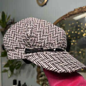 Nine West Herringbone Newsboy Hat